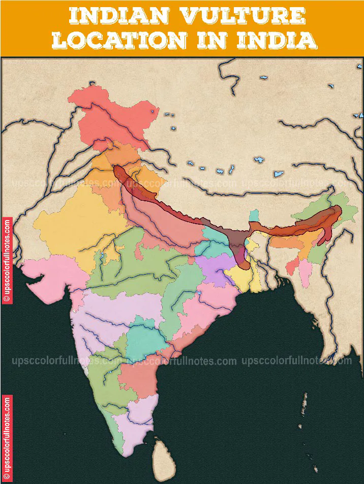 Vulture population in India map 3