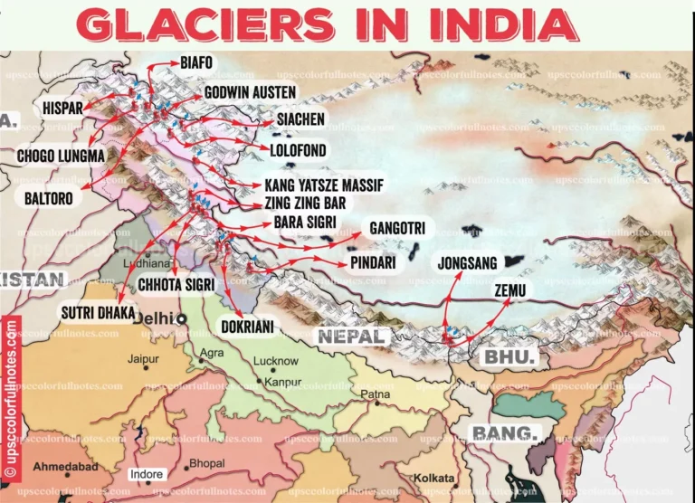 glacier in india map