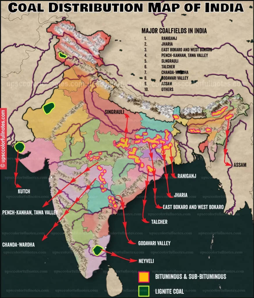 coal mines in India in map