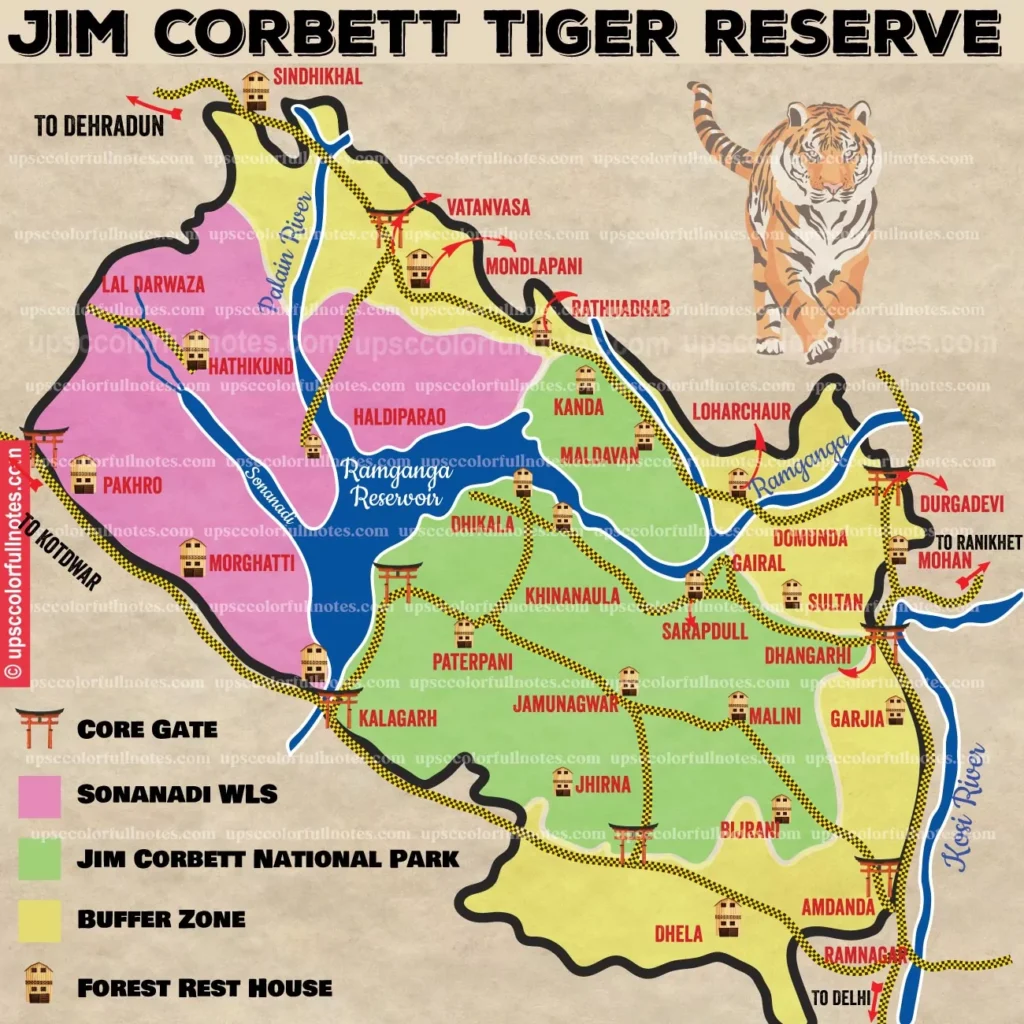 jim corbett national park map
