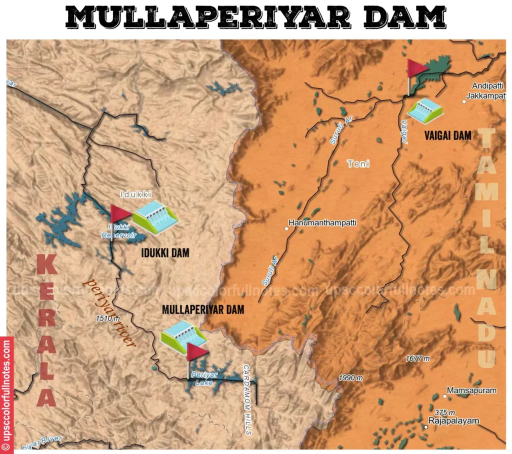 mullaperiyar dam map
