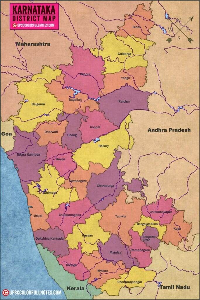 karnataka map district