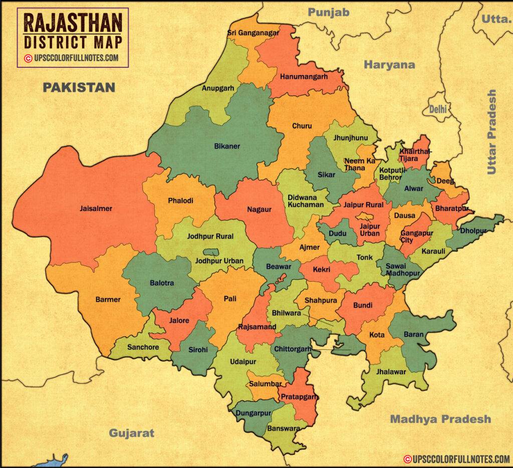rajasthan map new