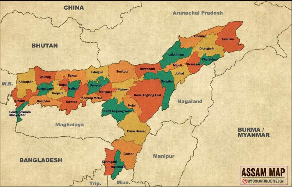 Assam Map District wise