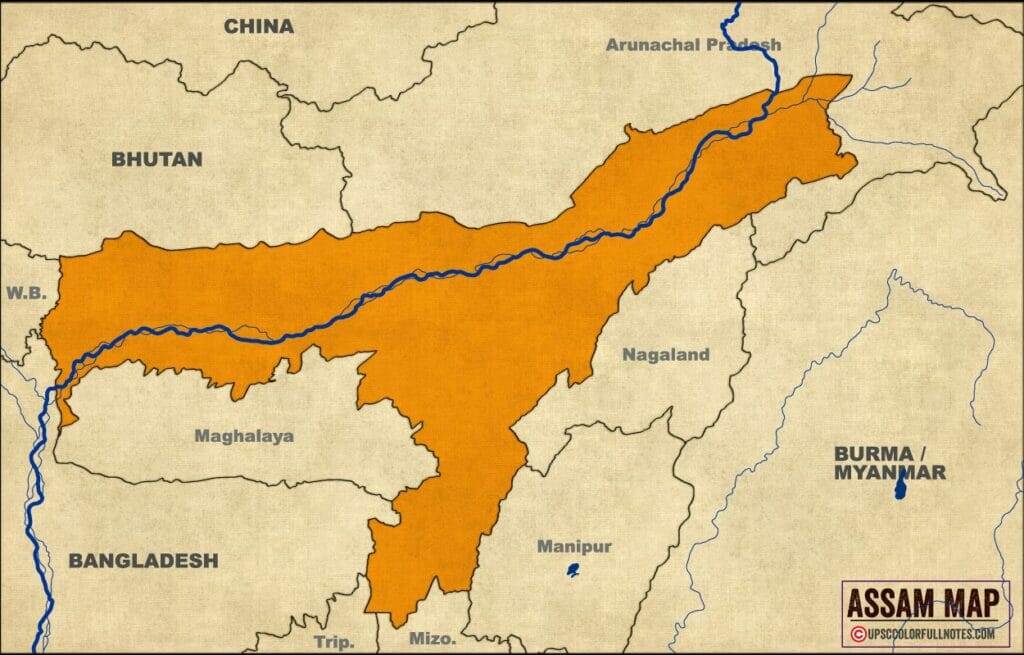 Assam Map Drawing