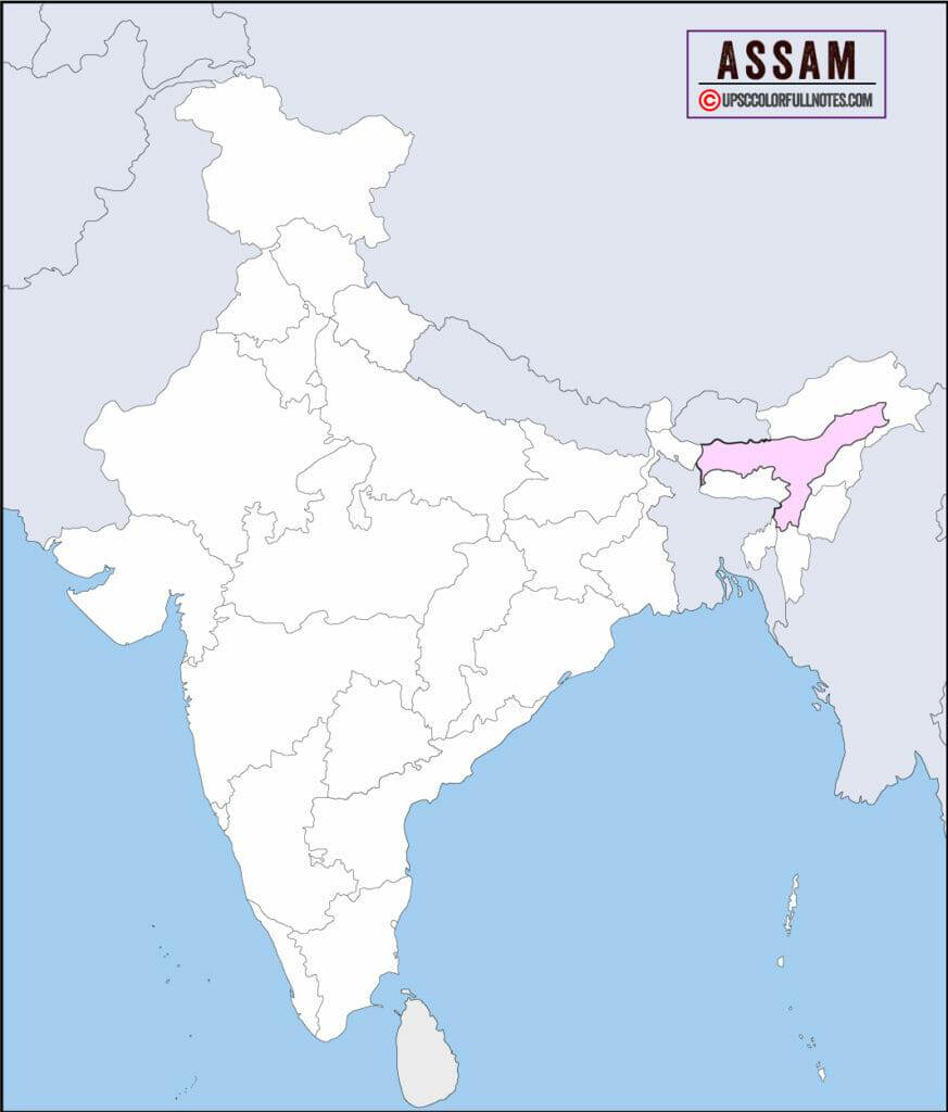 Assam Map in India