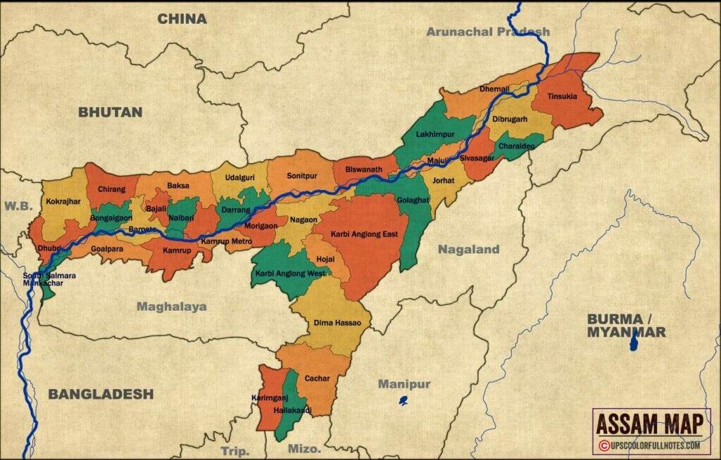 Assam Map with District