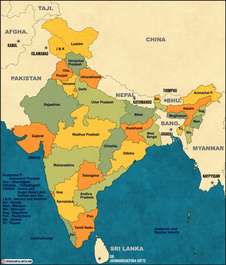 neighbouring countries of india and their capitals