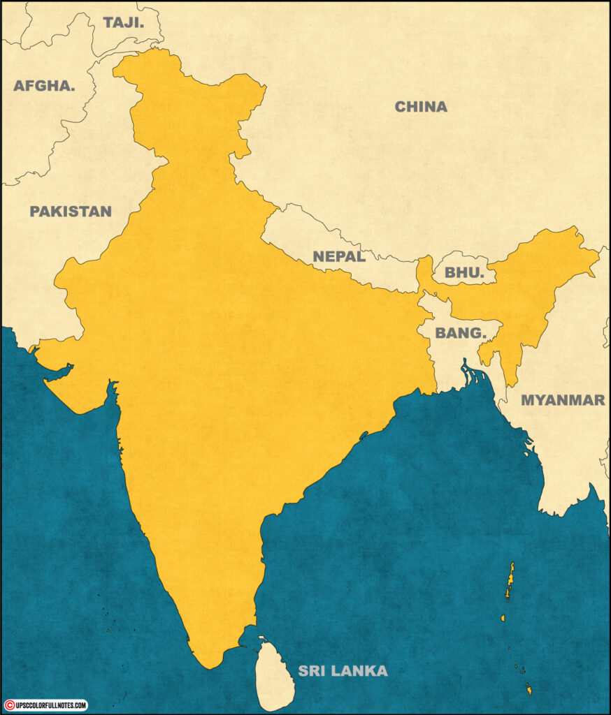 neighbouring countries of india on map