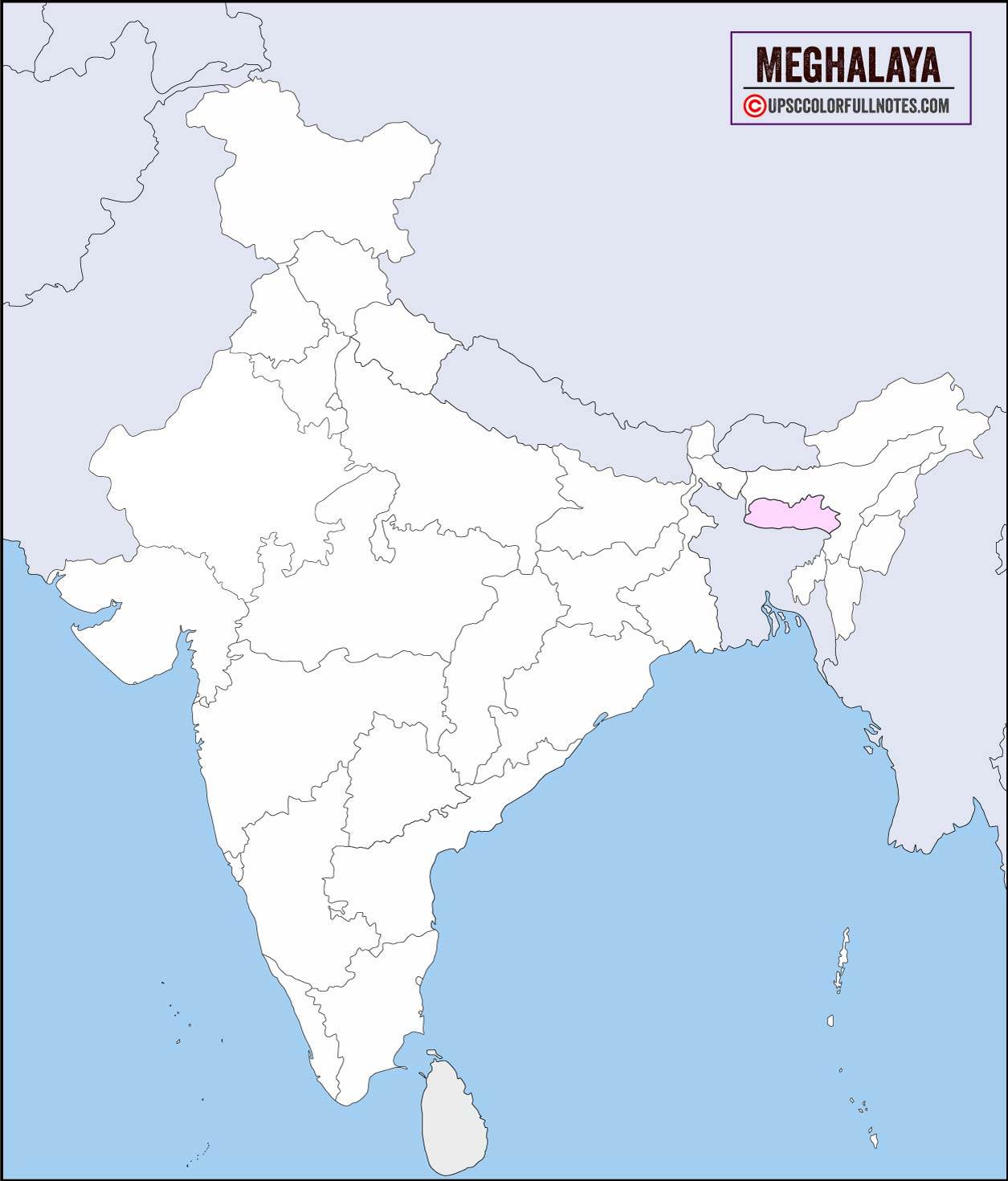 Meghalaya Map in India