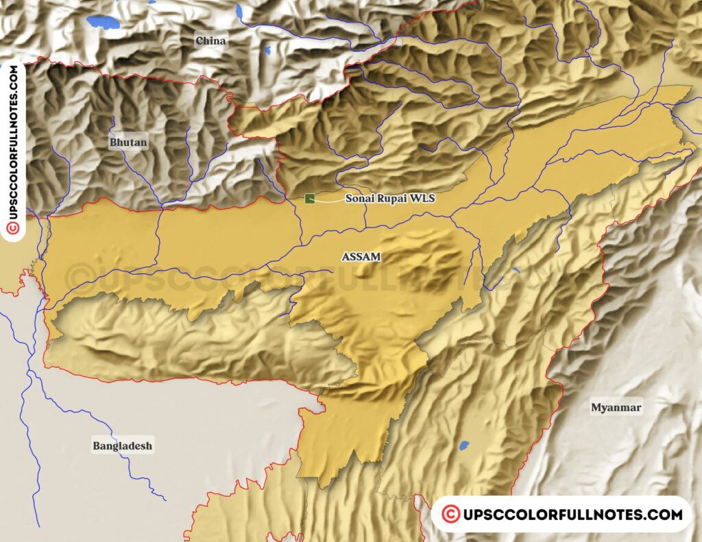 Sonai Rupai Wildlife Sanctuary Map