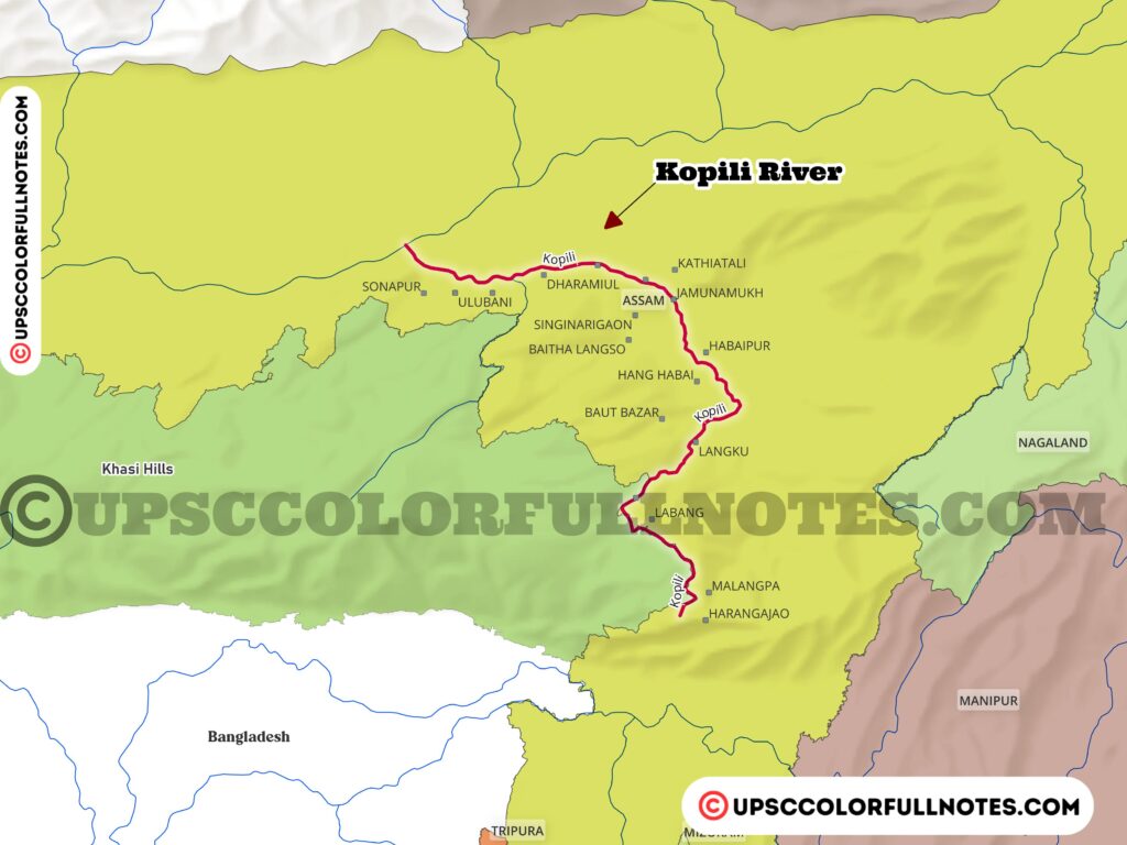 kopili river map