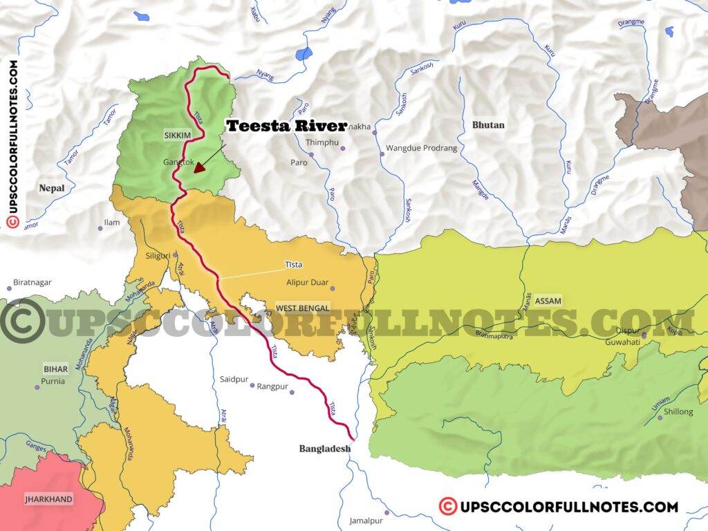 teesta river MAP HD