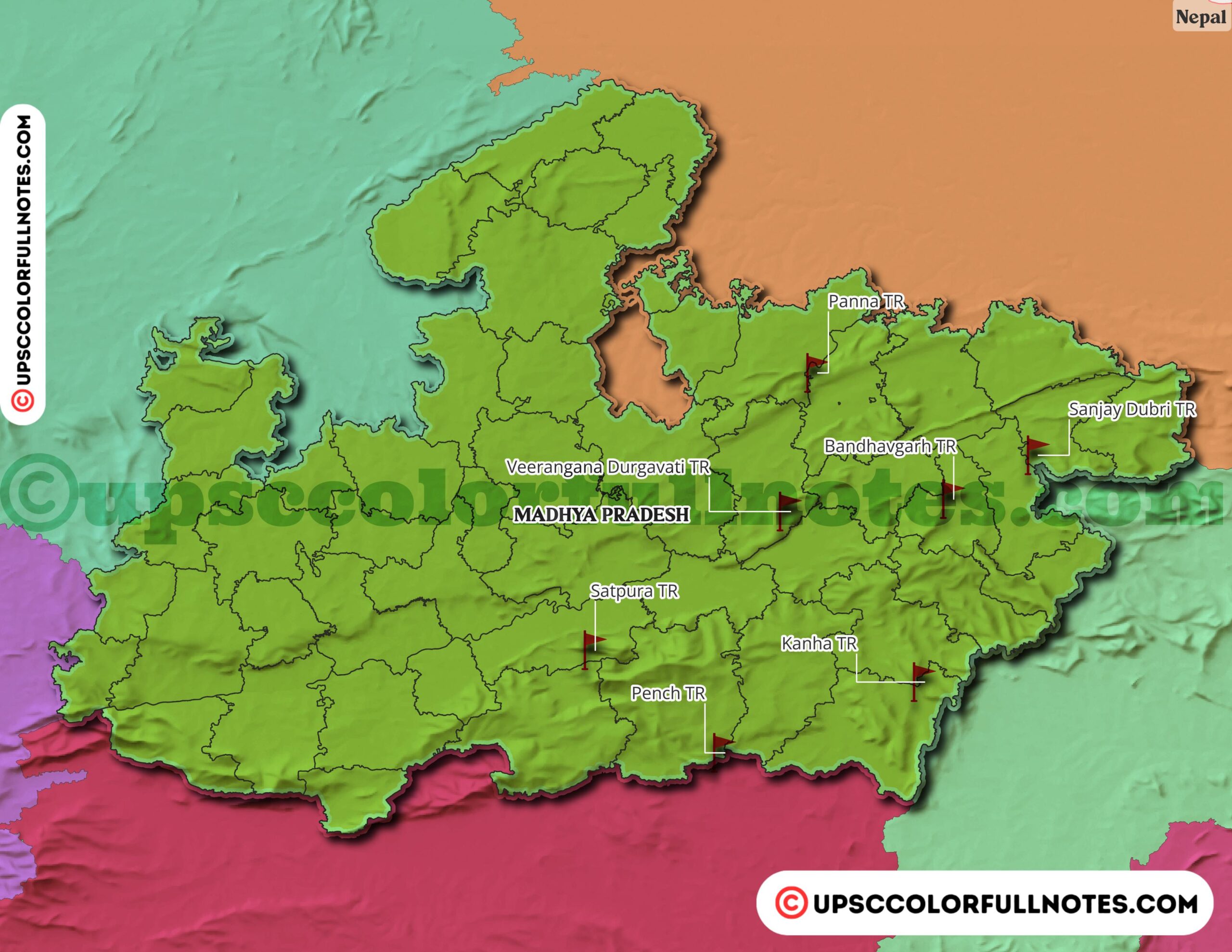 tiger reserves in madhya pradesh MAP
