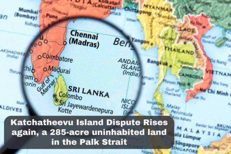 The contentious Katchatheevu Island, a 285-acre uninhabited land in the Palk Strait