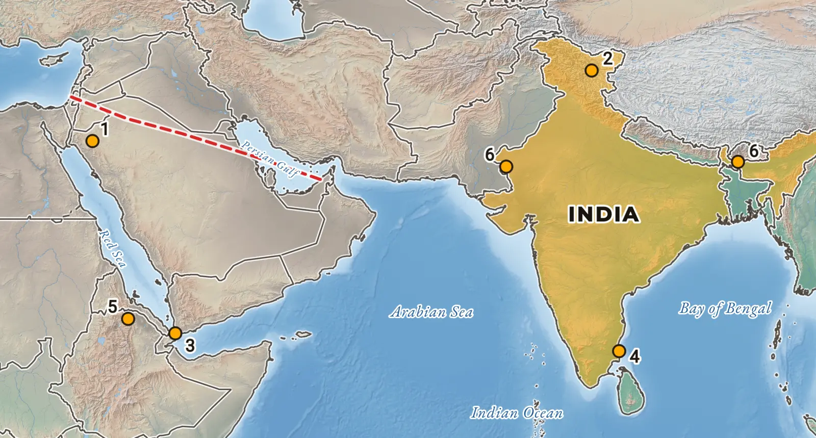 Map of the 6 Places in News for October 2026 Week 1