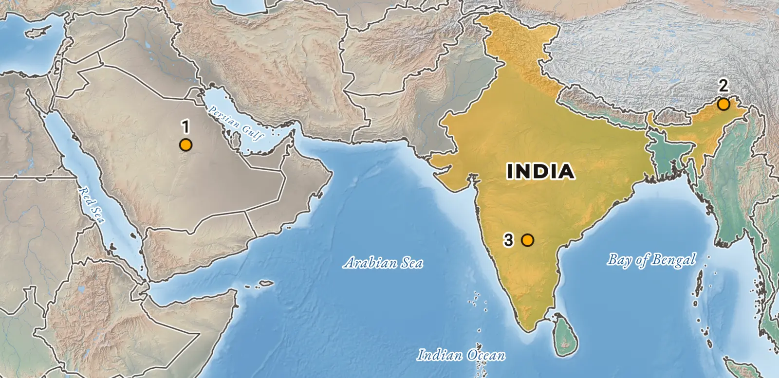 Map of the 3 Places in News for October 2026 Week 2